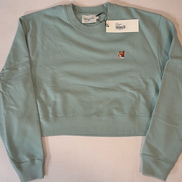 MAISON KITSUNÉ Cropped Crewneck Sweatshirt - Picture 1 of 4